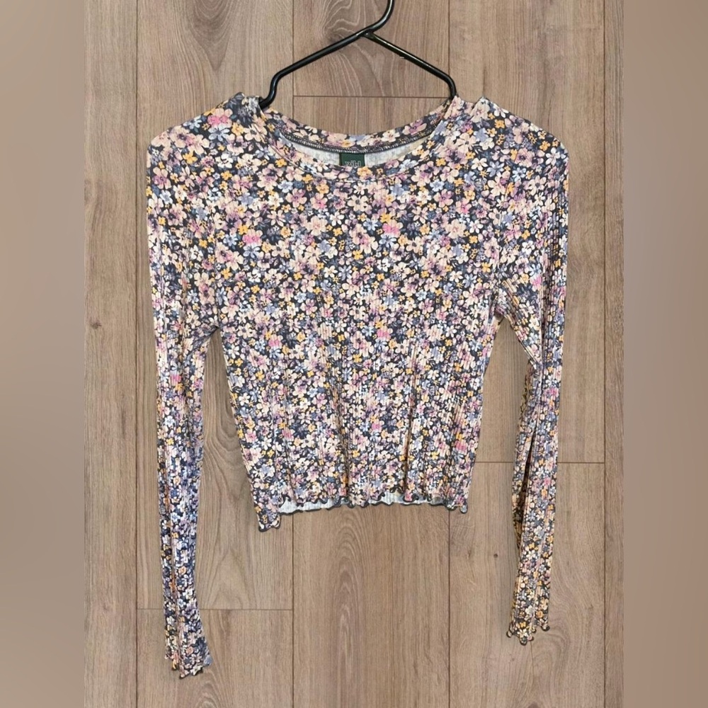 Wild Fable Multicolor Cropped Floral Blouse